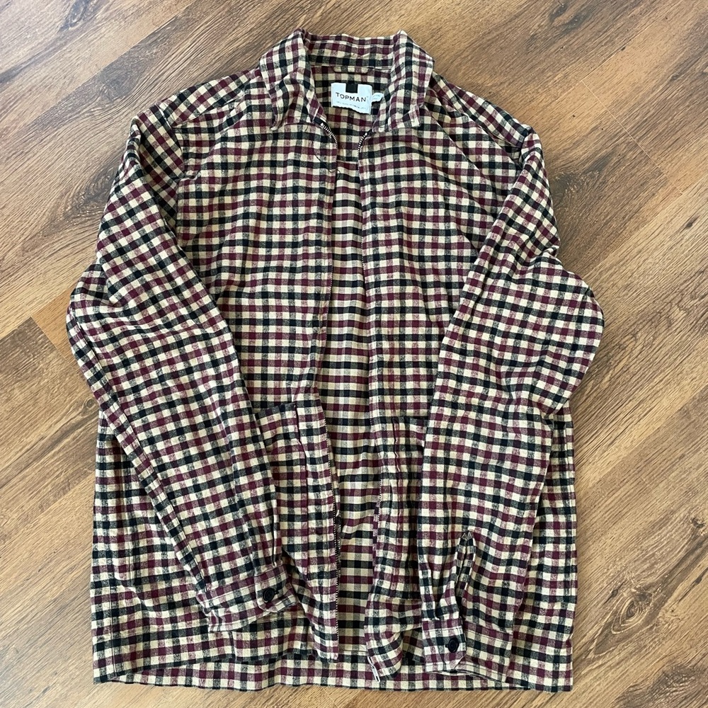 Topman Checkered Jacket - Black and Red
